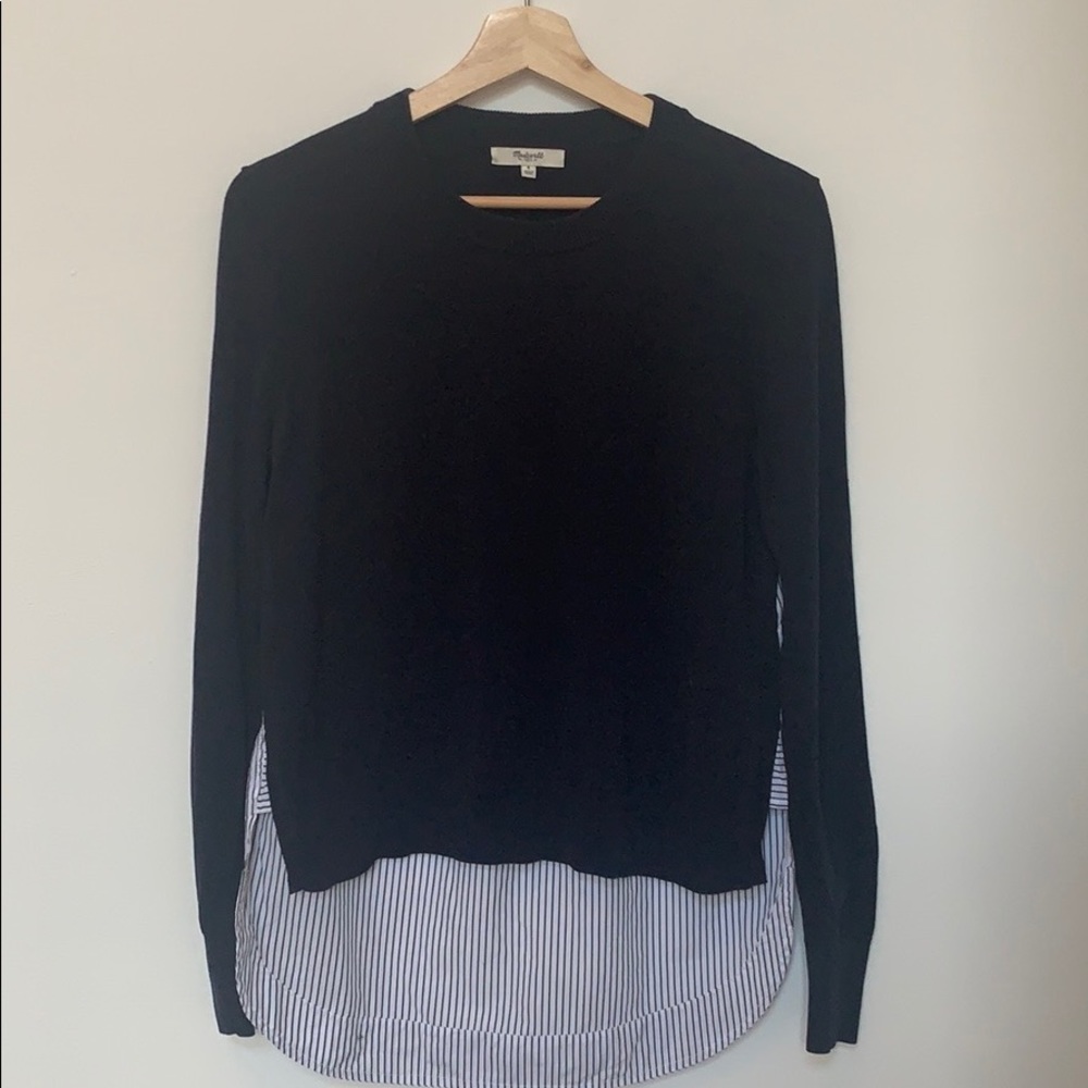 Madewell sweater/shirt combination